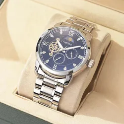 ITIBORO Reloj de pulsera automático para hombre, con correa mecánica, Tourbillon, resistente al agua, 50M, perspectiva