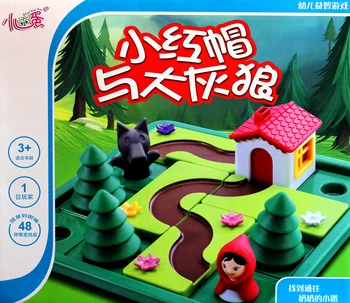 

Little Good Egg Puzzle Chess Little Red Riding Hood and Big Bad Wolf Intellectual Puzzle Early Learning Logic Thinking Children'