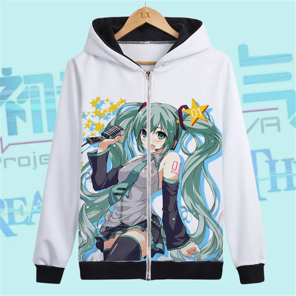 Hatsune Miku/толстовка с капюшоном; Верхняя одежда; пальто; женская одежда; карнавальный костюм; Одежда для девочек; утепленные пальто на молнии и куртки