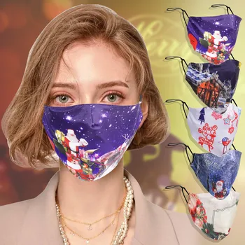 

Mascarilla Cotton Adult Christmas Face Mask Fashion Print Mouth Mask Washable Reusable Face Masks Mouth Caps Washable Navidad