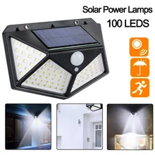 Светодиодный настенный светильник на солнечной энергии с датчиком движения PIR 40/100 светодиодный уличный водонепроницаемый энергосберегающий уличный светильник