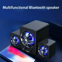 OOTDTY 3 шт./компл. USB Проводная компьютерная Динамик Красочный светодиодный бас стерео Динамик сабвуфер