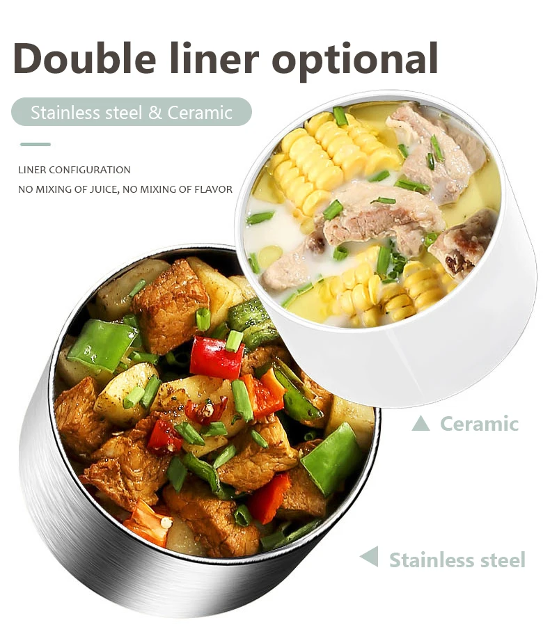 Description Picture 3 of itemElectric Rice cooker for Car Home Food steamer portable lunchbox Egg boiler Food warmer insulation ceramic stainless steel liner