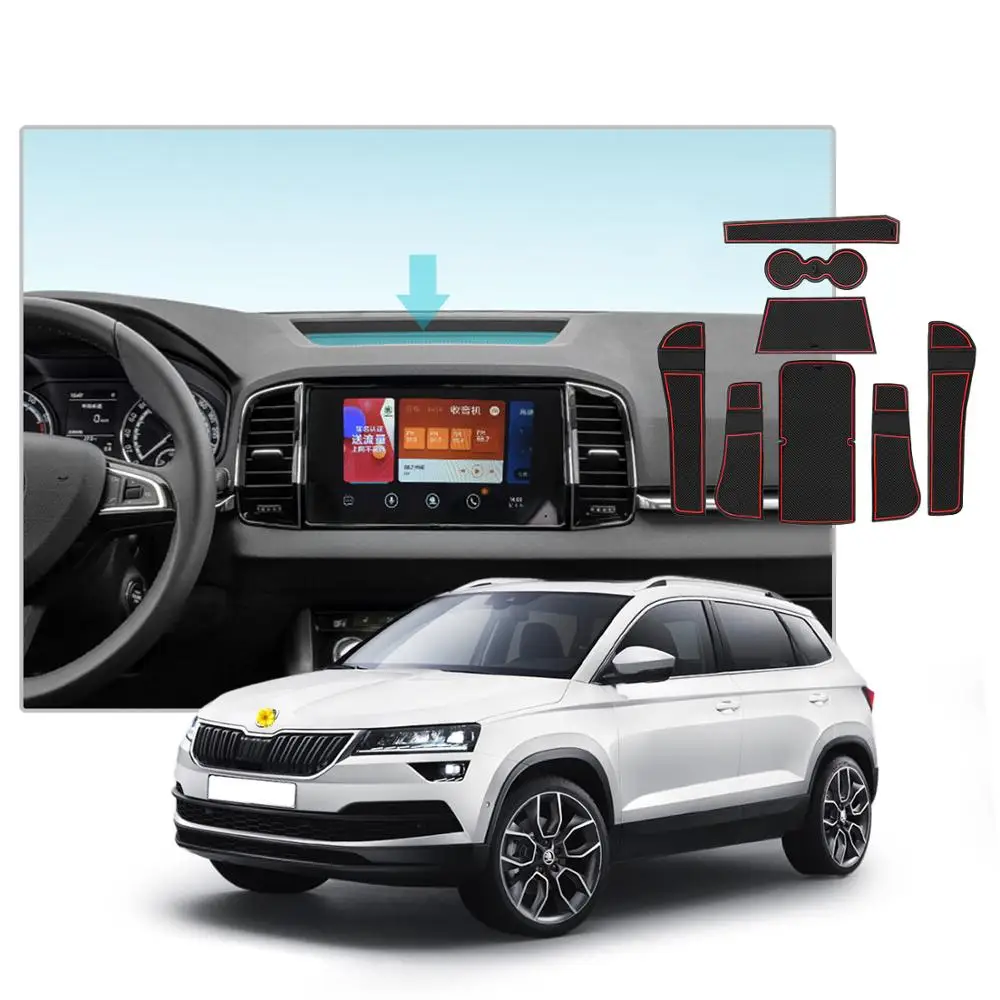 RUIYA коврик для паза двери автомобиля Skoda Karoq 2018 2019 2020 Противоскользящие прокладки