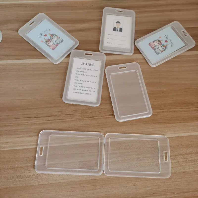 5pcs / 10pcs Transparent Plastic Card Holder Cover Card Holders Women Men Kids ID Name Cards Protector Cover for Bank Bus Credit