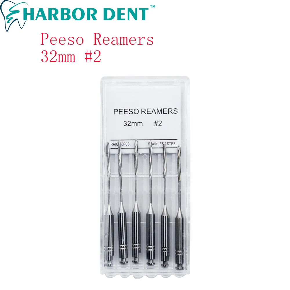 Easyinsmile Set 6 Pezzi Lime Endodontiche Peeso Reamer In Acciaio Inox #1-6 Per Uso Trapano Dentistico