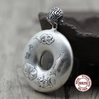 

S925 sterling silver pendants Buddhist accessories Vintage classic pendant Men bless safe style Send lover's gift