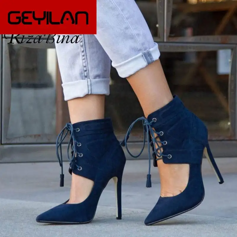 

Big Size 35-47 Women Pumps Fashion Ankle Strap Sexy Pointed Toe Dance Party High Heels Shoes Women Casual Footwear