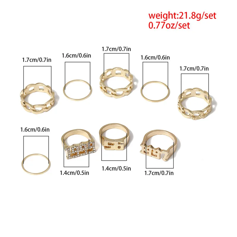 Женский набор колец с кристаллами Infinity витых золотого цвета обручальные