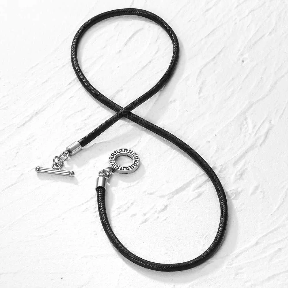 4 мм тонкое простое черное мужское кожаное ожерелье для мужчин с плетеной веревкой, чокер, Уникальная Застежка, модный подарок, ювелирное изделие DN128