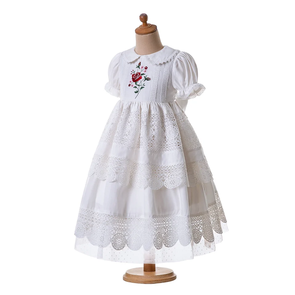 Cutestyle белая вышитая кукла воротник цветок девушка причастие вечерние однотонные