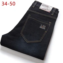 Большие размеры 34-50,, классические джинсы, мужские рабочие джинсовые штаны, мужские длинные брюки высокого качества для отдыха, HLX155
