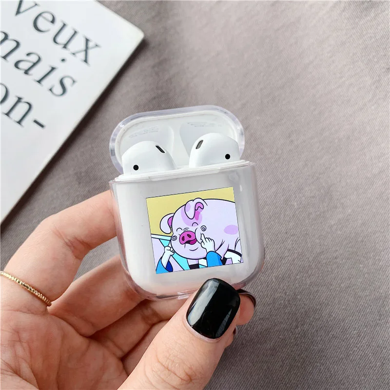 style4 Hard Прозрачный жесткий чехол с милой мультяшной Свинкой для Airpods, чехол для беспроводных наушников, чехол для AirPods 2, защитный чехол для Air Pod - Цвет: style4 Hard