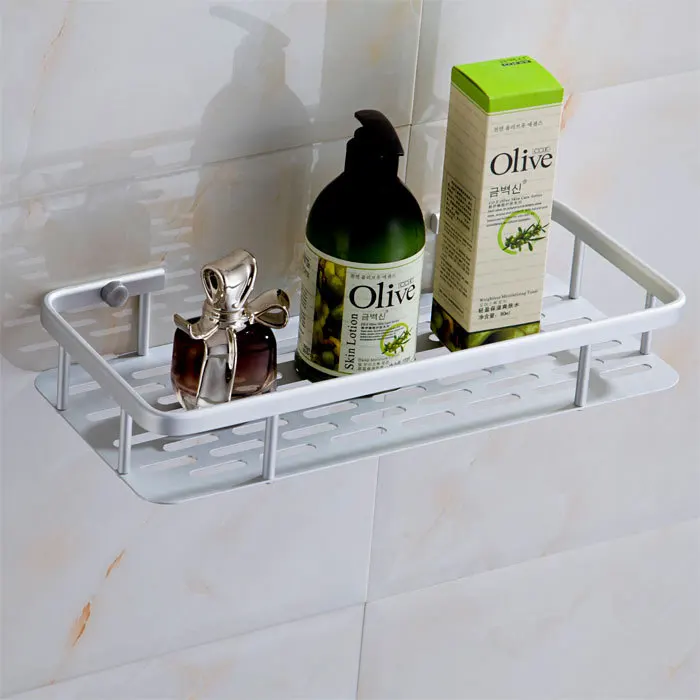 

Alumimum Single Layer Rectangular Storage Shelf Rectangular Aluminium Plate Mesh Basket Bathroom Manufacturers Direct Selling Sp