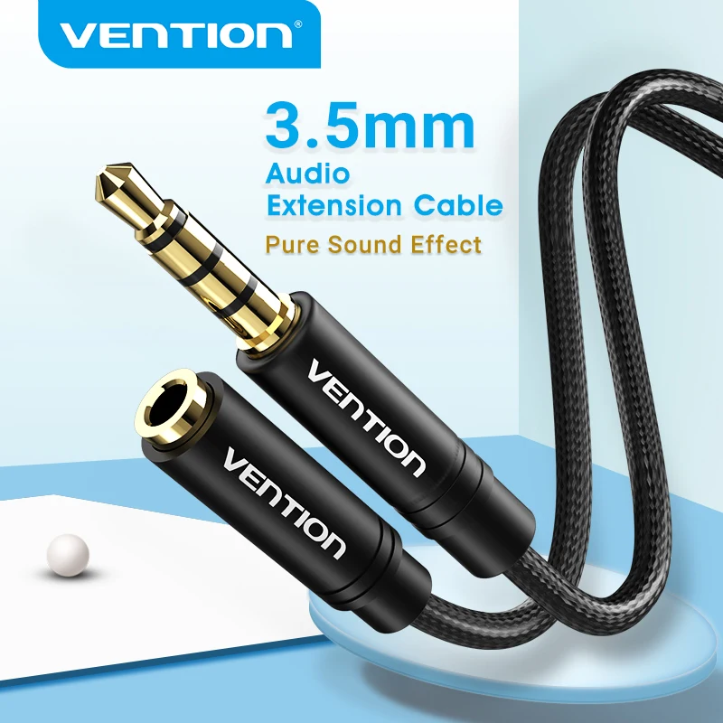Vention Jack 3.5 Mm Audio Verlengkabel Voor Huawei P20 Lite Stereo 3.5 Mm Jack Aux Kabel Voor Hoofdtelefoon Xiaomi Redmi 5Plus Pc