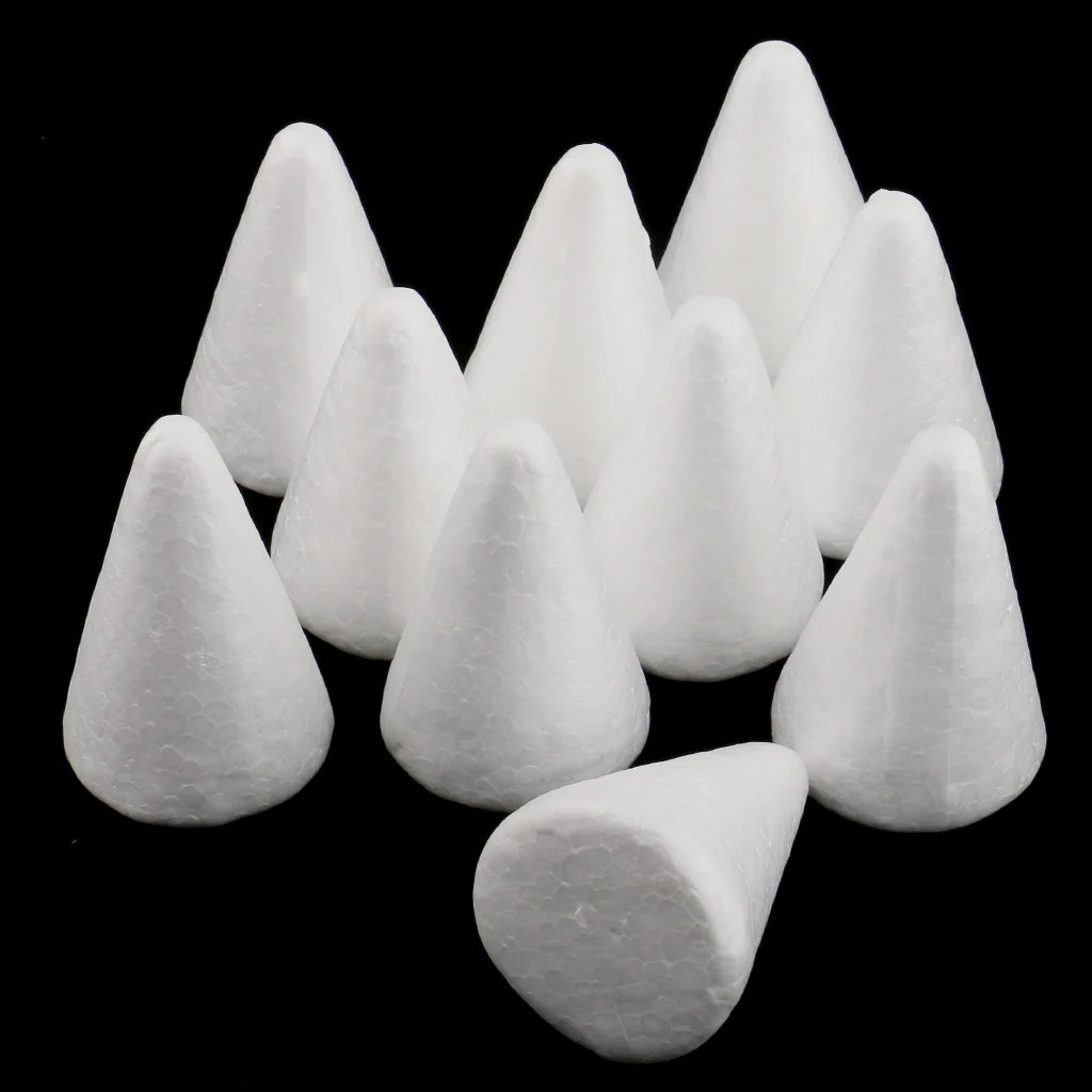 5/10pcs Cone Shape Styrofoam DIY Christmas Tree For Painting Crafts 70/100/150mm