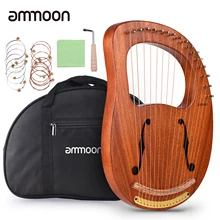 Ammoon WH-16 16-String деревянный Лира Арфы металлическими струнами однотонные лесенка из дерева и веревки инструмент для смартфонов, сумок, тюнинг ключ, дюймовый стандарт очистки запасные струны Ammoon WH-16 16-String деревянный Лира Арфы металлическими струнами однотонные лесенка из дерева и веревки инструмент для смартфонов, сумок, тюнинг ключ, дюймовый стандарт очистки запасные струны