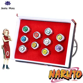 

10 Pcs Hot Sale Japanese Anime NARUTO COSPLAY Akatsuki Member Ring Uchiha Itachi10 pcs/set For Christmas Gifts