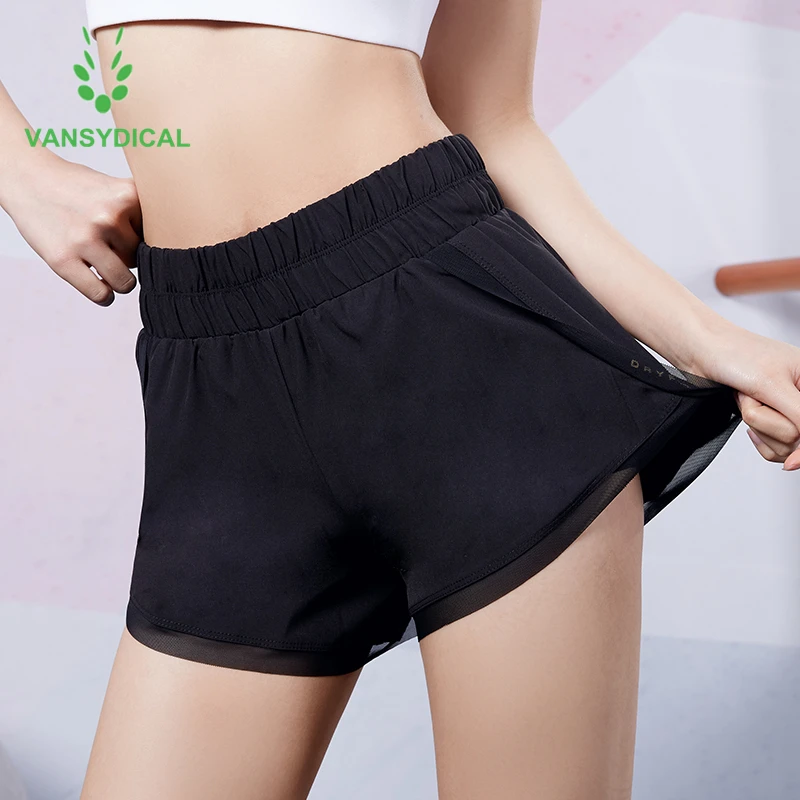 Vansydical спортивные шорты для йоги женские дышащие быстросохнущие фитнеса