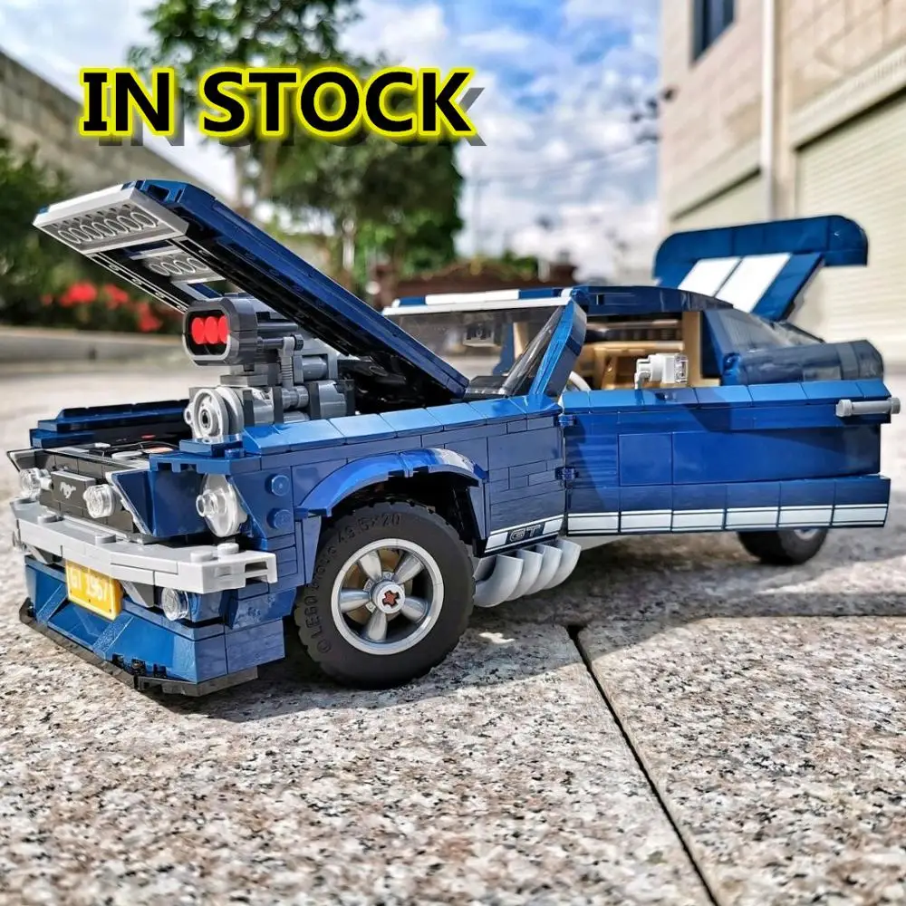 Technic Fords Mustang 21047 Creator Expert автомобиль совместим с Iegoset 10265 строительные блоки кирпичи образовательные модели игрушек