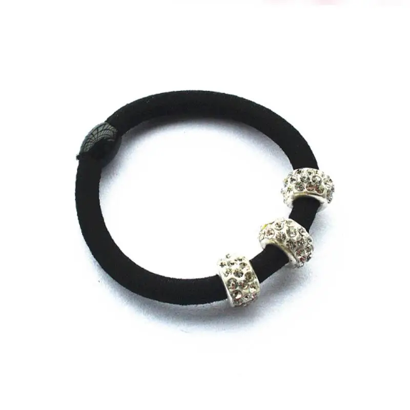 black hair clips Korean Hair Accessories Diamond Ring Hair Rope Headband Hair Band Ponytail Elastic Lady Crystal Alloy Cute Wholesale ladies headbands for short hair