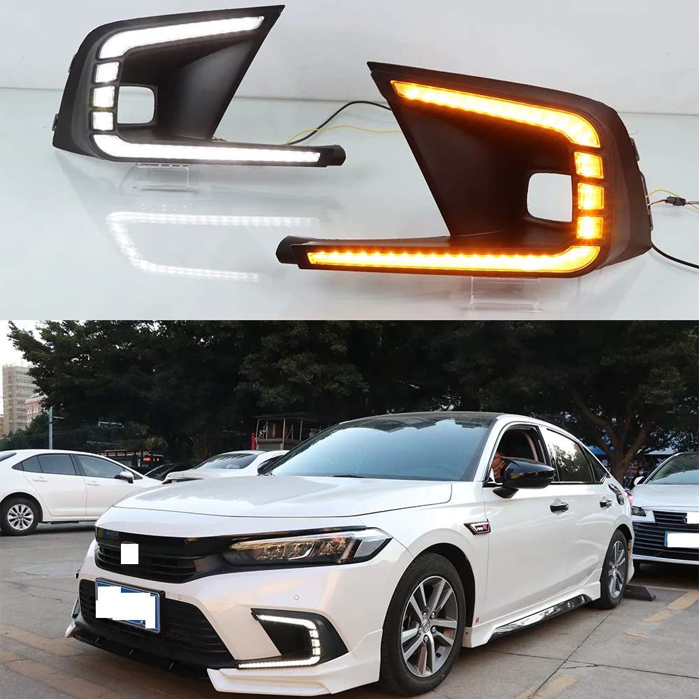Daytime Running Light For Honda Civic 2021 2022 Led Drl Front Foglight
