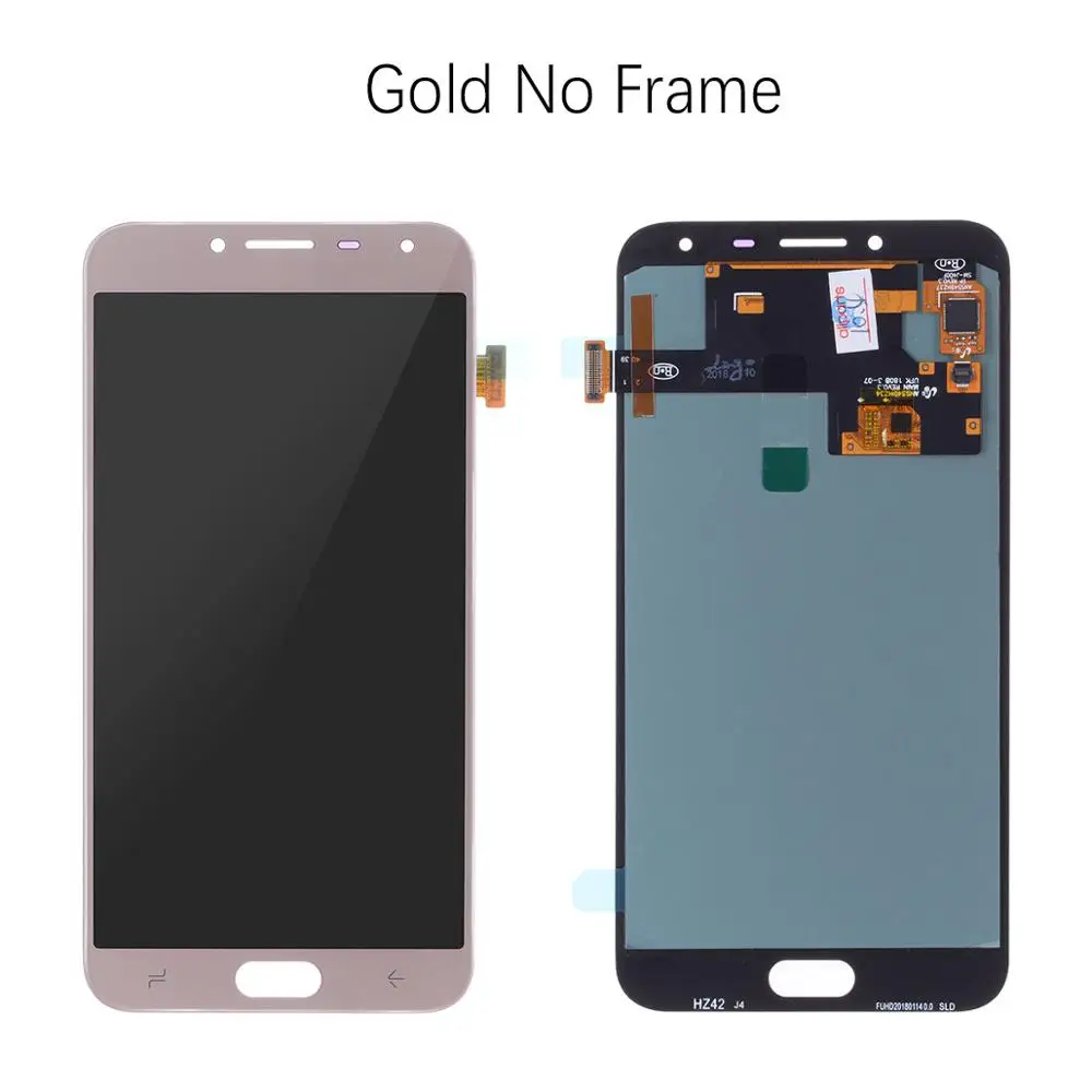 AMOLED ЖК-дисплей для samsung Galaxy J4 дисплей кодирующий преобразователь сенсорного экрана в сборе Замена J400 J400F - Цвет: Gold No Frame