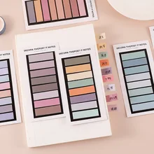 160 páginas kawaii gradiente notas pegajosas almofada de memorando cor sólida índice etiqueta bookmark página papelaria planejador escritório escola