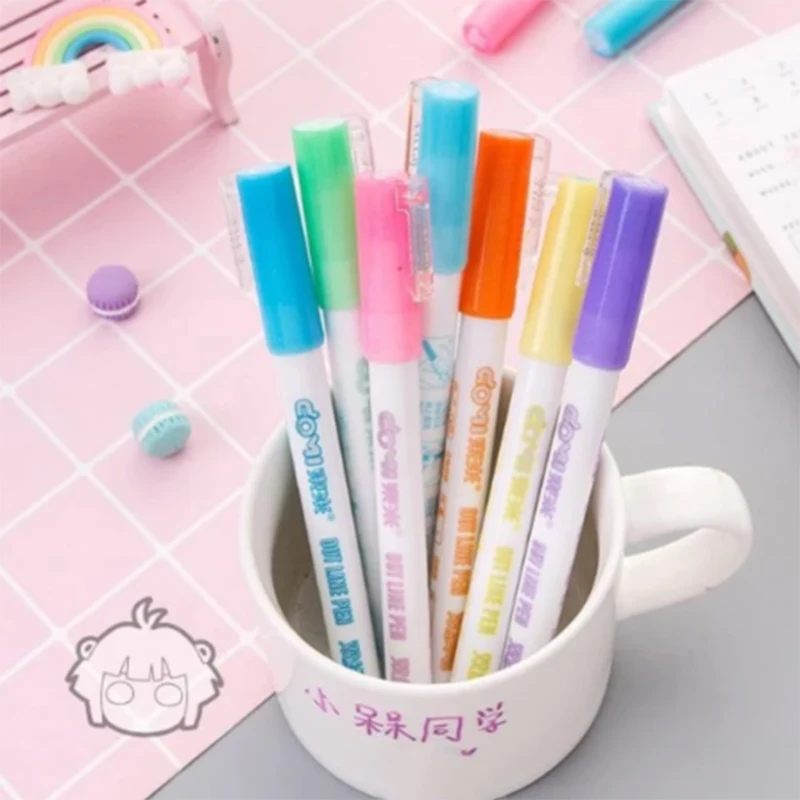 

8Pcs/Set Double Liner Outline Pen Writing Drawing Pens Stationery TSH Shop