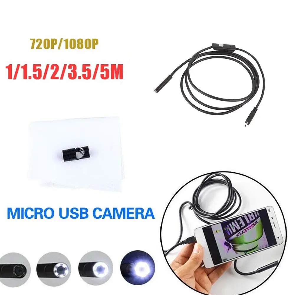 Микро-usb инструмент для ремонта эндоскопа 1 м для Android/PC бороскоп камера Змея инспекционная труба 7 мм видео водонепроницаемый