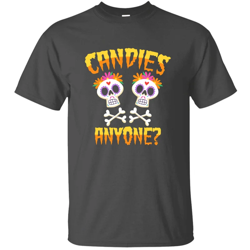 Трикотажная футболка Comical Calavera, праздничная футболка с черепом,, одноцветная, с буквенным принтом, Мужская футболка с круглым вырезом, хлопок, футболка, Топ