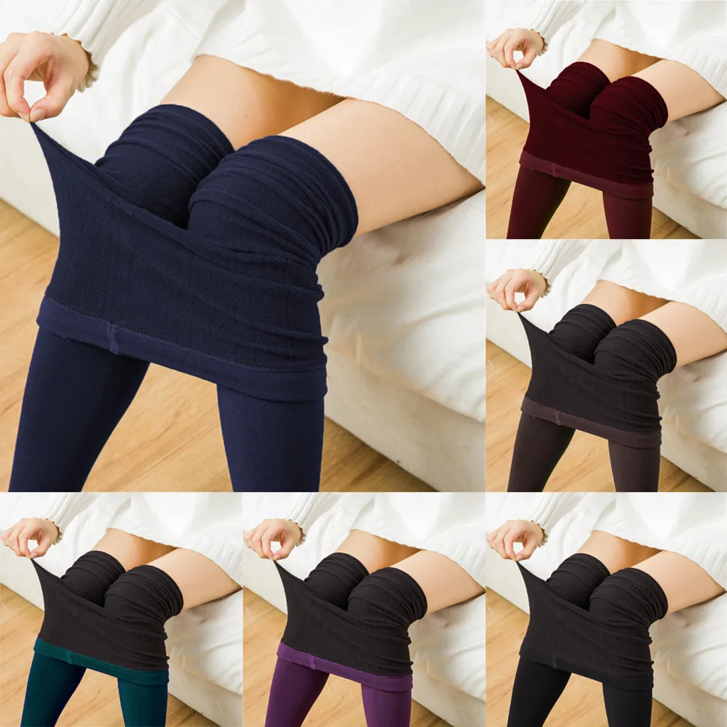 Термоштаны с высокой талией, модные женские облегающие штаны для фитнеса, Рабочая форма, женские одноцветные брюки, 6 цветов