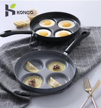 

Konco 24cm Multi-functional Non-stick Pan Fried Egg Dumpling Pan Waffle cake Mould Fried Grill Smokeless 4 holes Kitchen Pots
