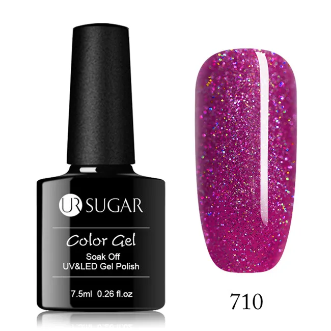 Гель-лак для ногтей серии ur Sugar Pink 7,5 мл Гибридный гвоздь полуперманентный Гель-лак с блестками - Цвет: 710