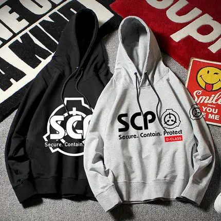 SCP безопасный содержит защитную толстовку Мужская Повседневная зимняя куртка пальто Теплые плотные флисовые толстовки для мужчин и женщин унисекс