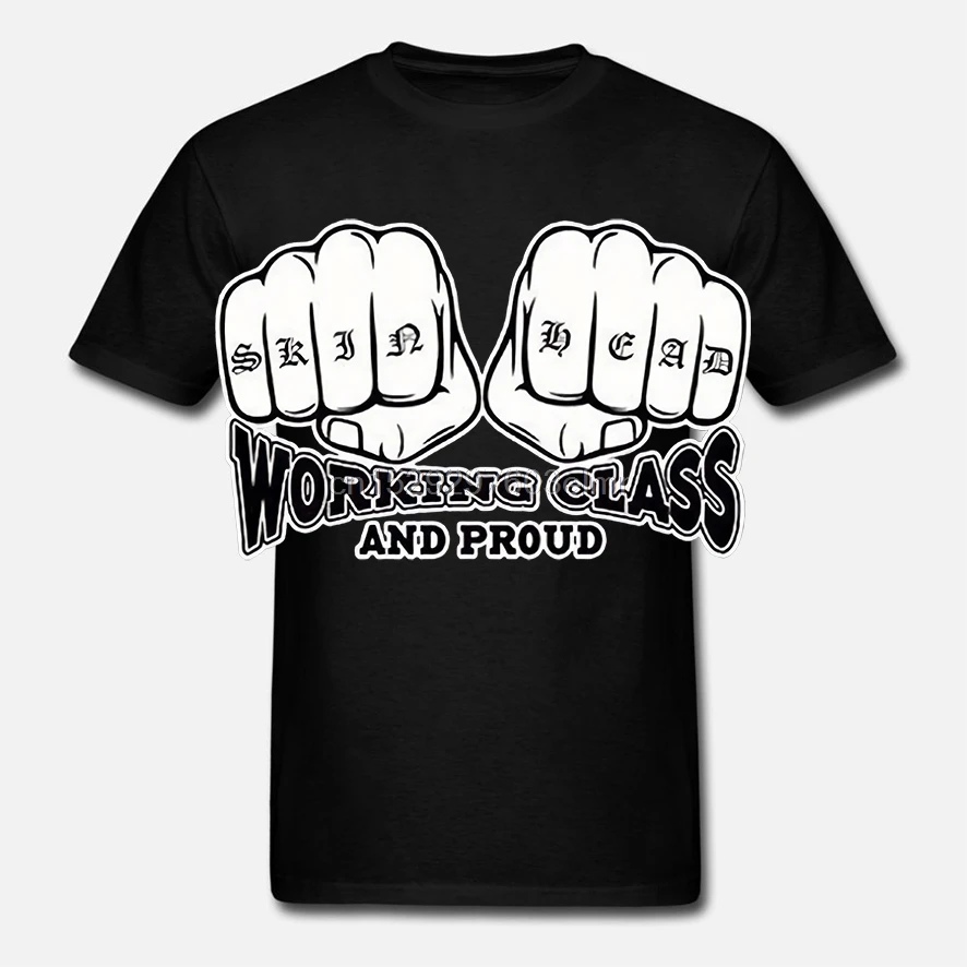 Cotton Men Clothing Male Slim Fit T Shirt Skinhead Working Class ' Proud Short Sleeve Casual Tee |