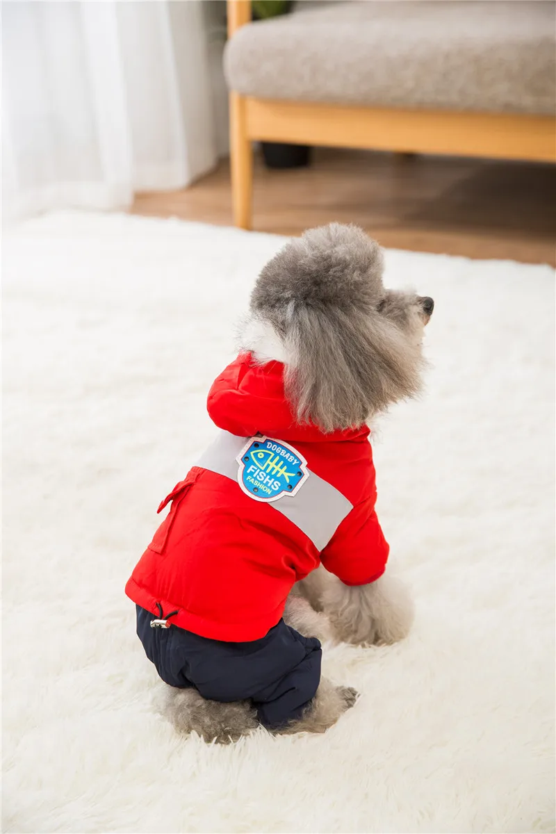 Hipidog модное утепленное хлопковое зимнее пальто для собак с капюшоном, одежда для щенков