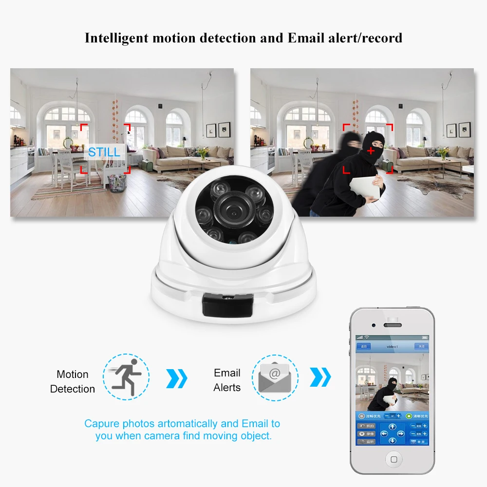 Gadinan 8MP 5MP 4K IP Camera Face Detection H.265 Video Baby Monitor Surveillance Outdoor Home CCTV Security Metal Dome Camera