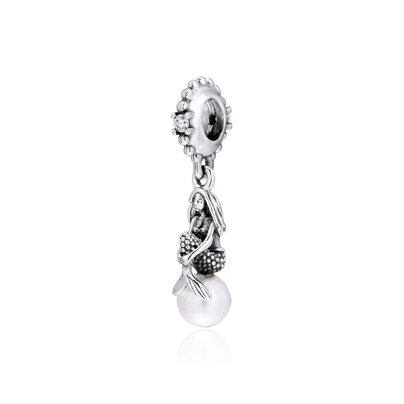 CKK Серебряный 925 пробы подходит для браслетов Pandora светящаяся Ариэль Красивая подвеска оригинальные бусины из стерлингового серебра