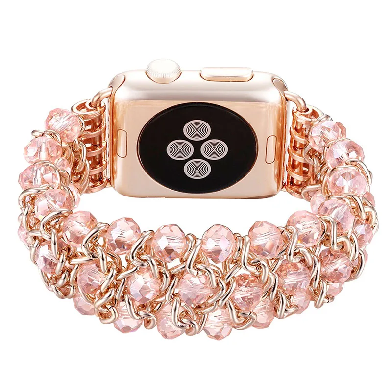 Для Apple Watch iWatch серии 4 3 2 1 гранатовая форма агатовые бусины эластичный браслет 38 мм/40 мм 42 мм/44 мм