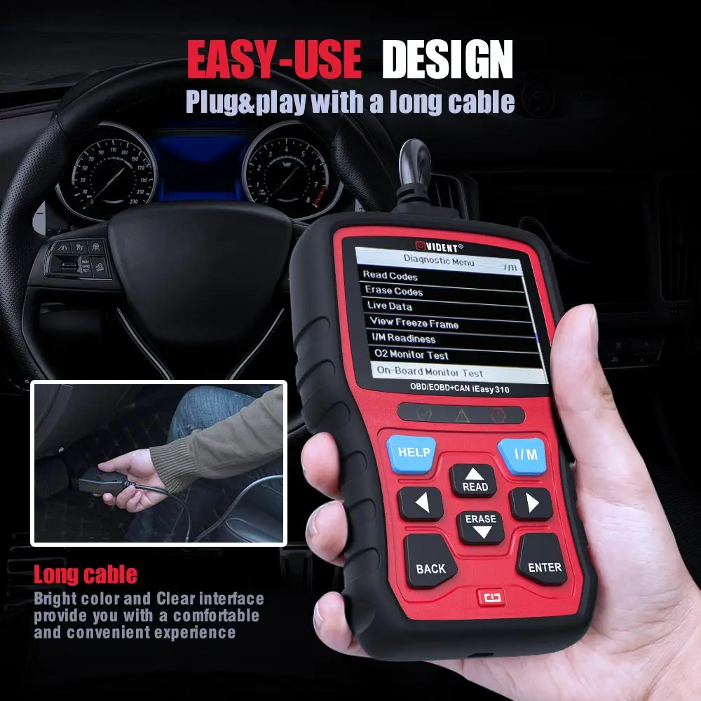 Vident easy310 ODB2 сканер OBDII считыватель кодов и автомобильный диагностический инструмент OBD2 автомобильный сканер