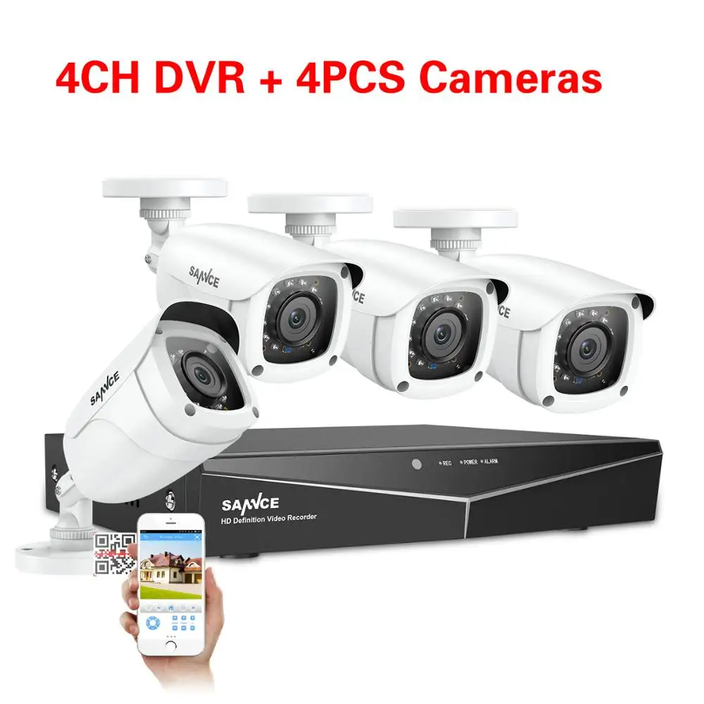 SANNCE 4CH 1080P охранная CCTV система с 5в1 1080N DVR 2 шт 4 шт 1080P ИК наружная Водонепроницаемая камера комплект видеонаблюдения - Цвет: 4PCS Cameras