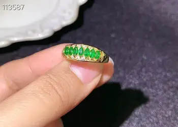 

Natural emerald Ring fashionable gem quality 925 silver 2x4mm