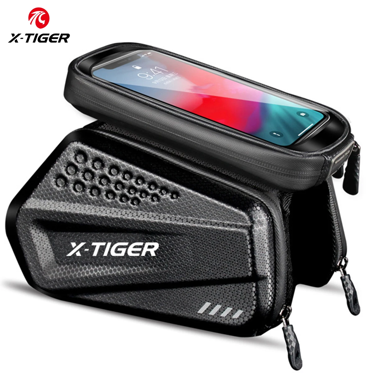 Permalink to X-TIGER Rainproof Cycling Bag Shockproof Reflective Bike Bag Frame Front Phone Case Touchscreen MTB Bicycle Bag Accessories