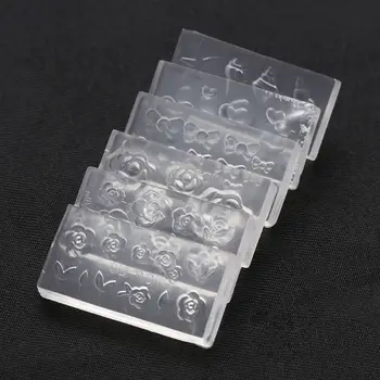 

6Pcs/Set 3D Mini Flower Acrylic Silicone Mold for DIY Earrings Nail Art Mould