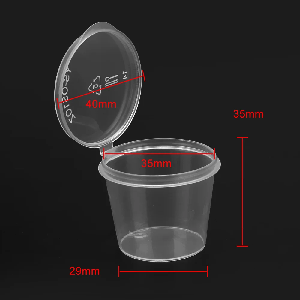 Food Storage Container 100Pcs Chutney Chili Sauce Cups Small Sauce Box Plastic Clear With Lids Kitchen Organizer Disposable Pot kitchen storage box rice storage box food storage pots food storage container food storage can seasoning storage container pickle storage container food storage box storage box