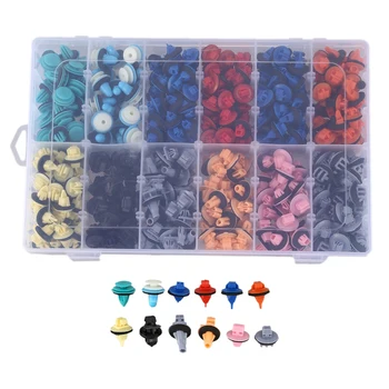 

420Pcs Auto Fender Flare Clip Kit Hood Bumper Front Spoiler Clip Retainer Fastener Rivet Replacement for Exterior Door Trim Pane