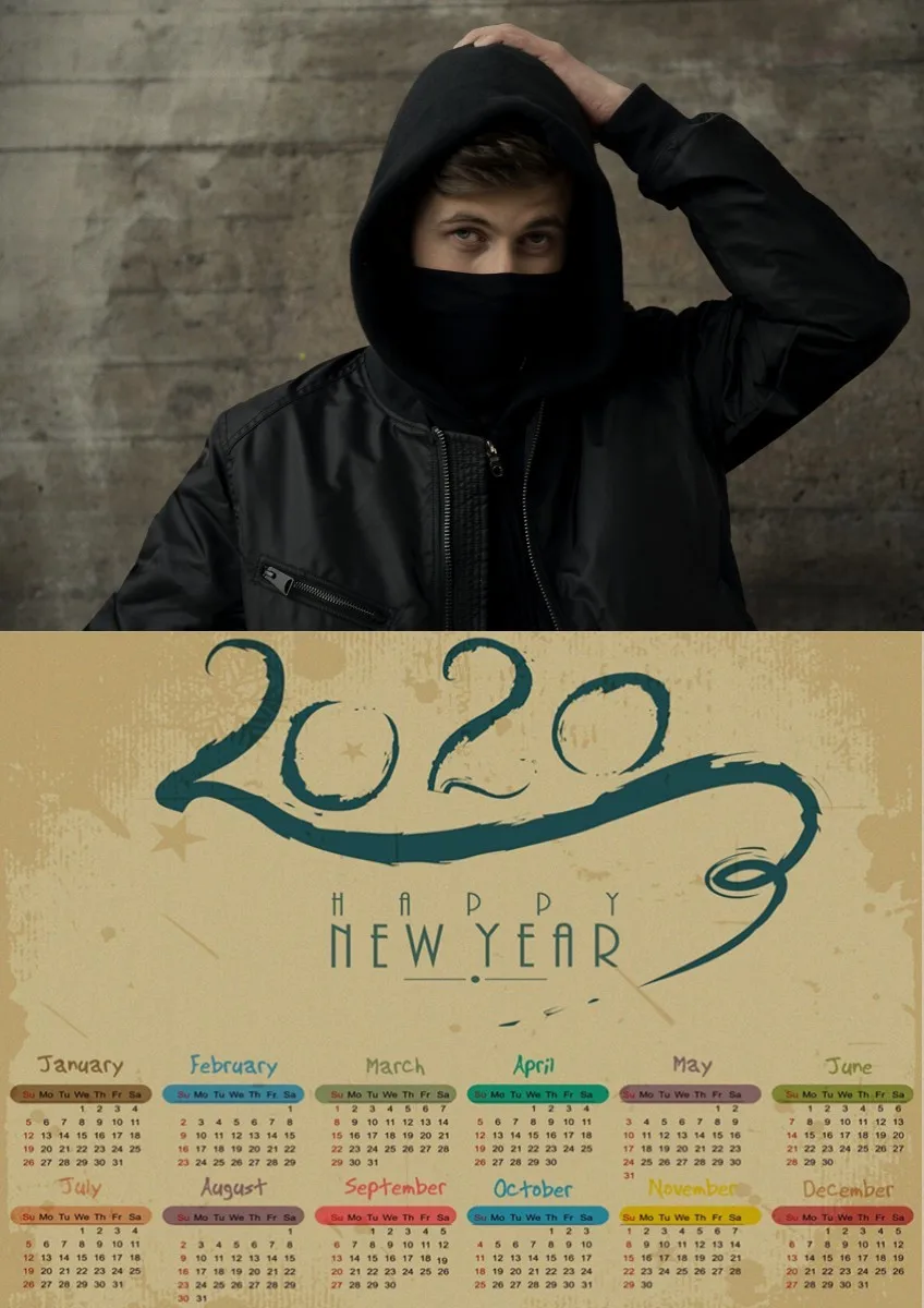 Avicii/Alan Walker/Zedd/Hardwell музыкальный плакат из крафт-бумаги кафе бар стены календарь плакаты купить 3 получить 4 - Цвет: 8