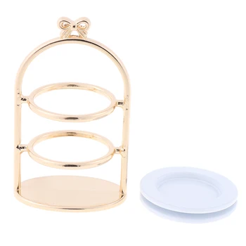 

1PCS DIY 1/12 3D Miniature Food Craft For Dollhouse Mini Cute Dessert Pan Cake Stand Fruit Tray Doll Kitchen Toys