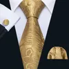 Gold Men Tie Paisley Silk Tie Pocket Square Gift Box Set Barry.Wang Luxury Designer Neck Tie For Men Male Gravat Wedding BB-5150 ► Photo 2/6
